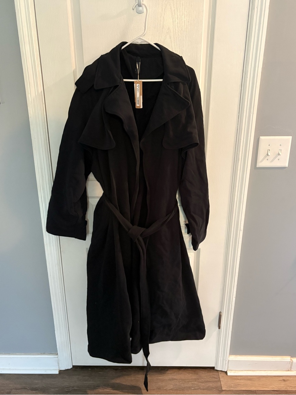 Skims Kim Kardashian Women’s Boyfriend Fleece Trench Coat L New with Tags! - Picture 4 of 6